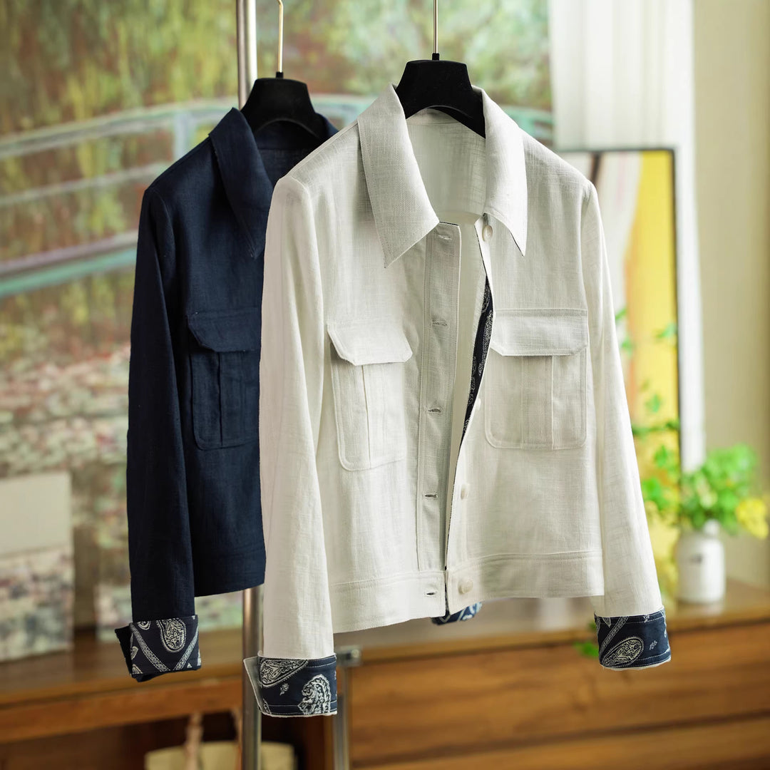 Women's Fashionable Cotton Jacket with Asymmetrical Collar Mune Fashion