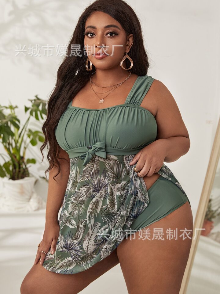 Ladies' nightdress with floral design and waist knot Mune Fashion