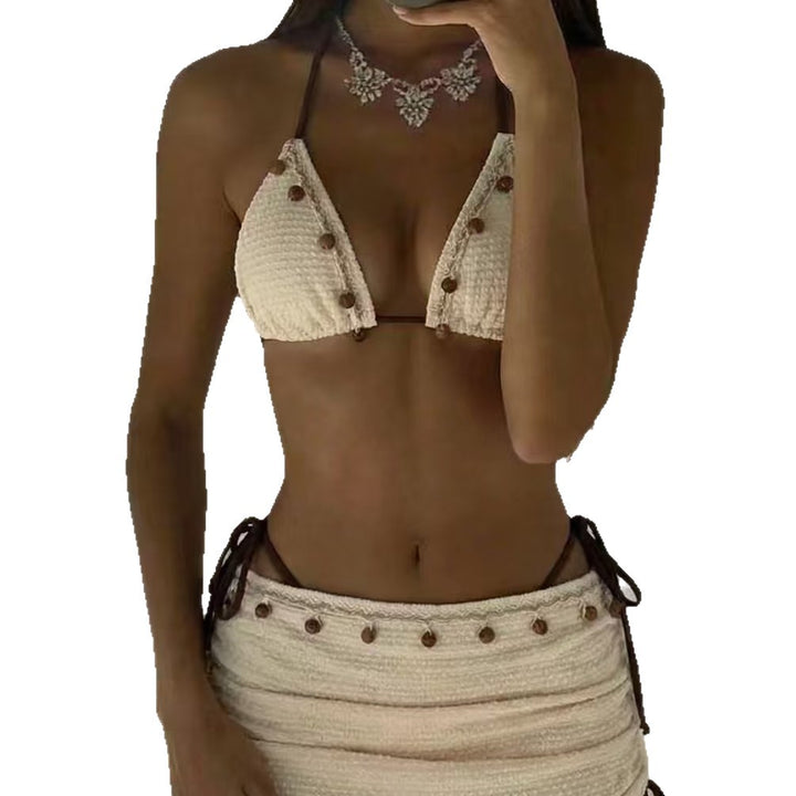 Women's Triangle Bikini with Gathered Skirt Mune Fashion