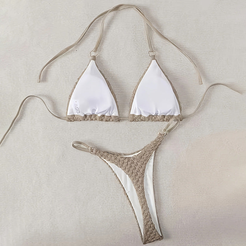 Women's Triangle Bikini with Braided Structure Mune Fashion