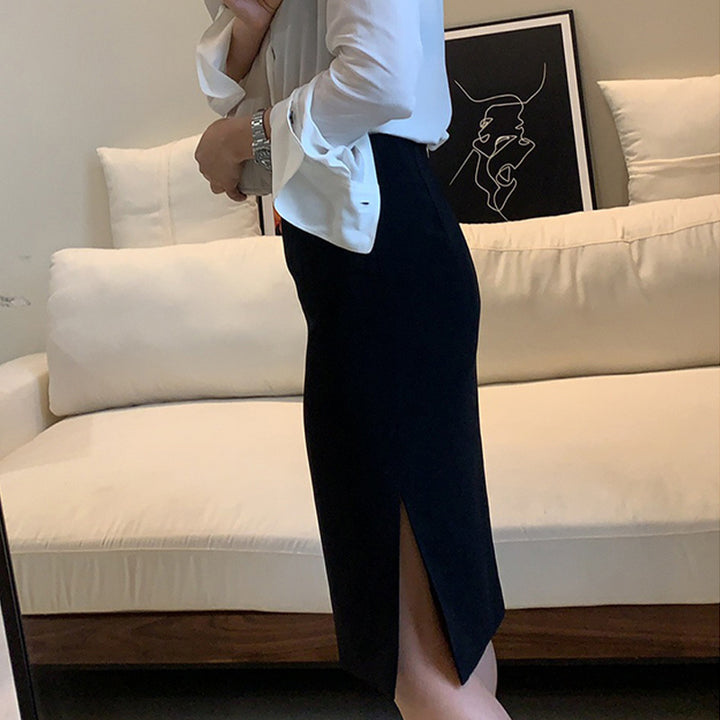 Women Elegant Pencil Skirt with High Waist Mune Fashion