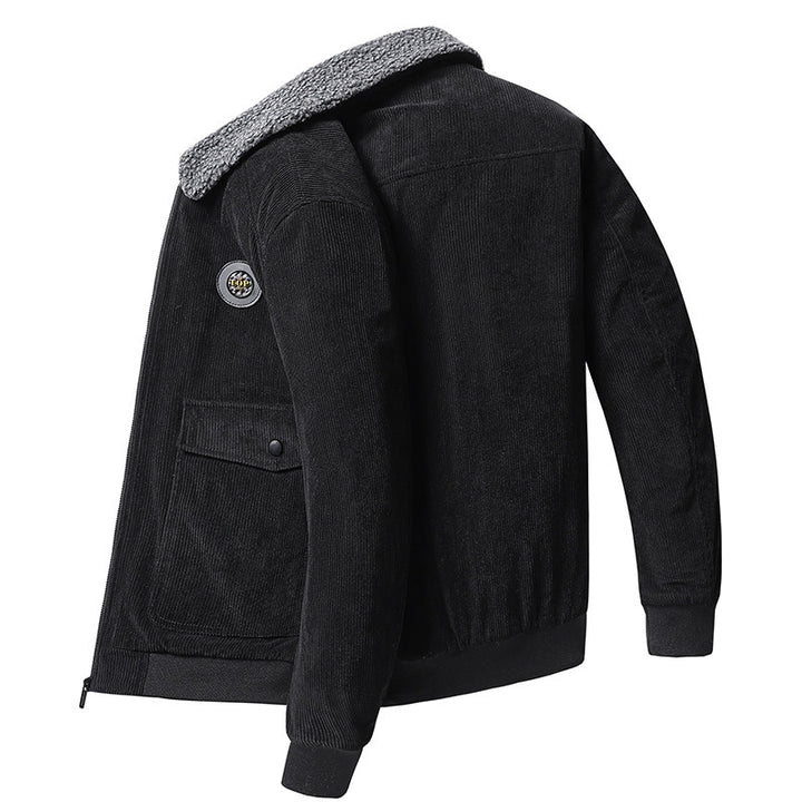 Men's cord trucker jacket with teddy collar and flap pockets Mune Fashion