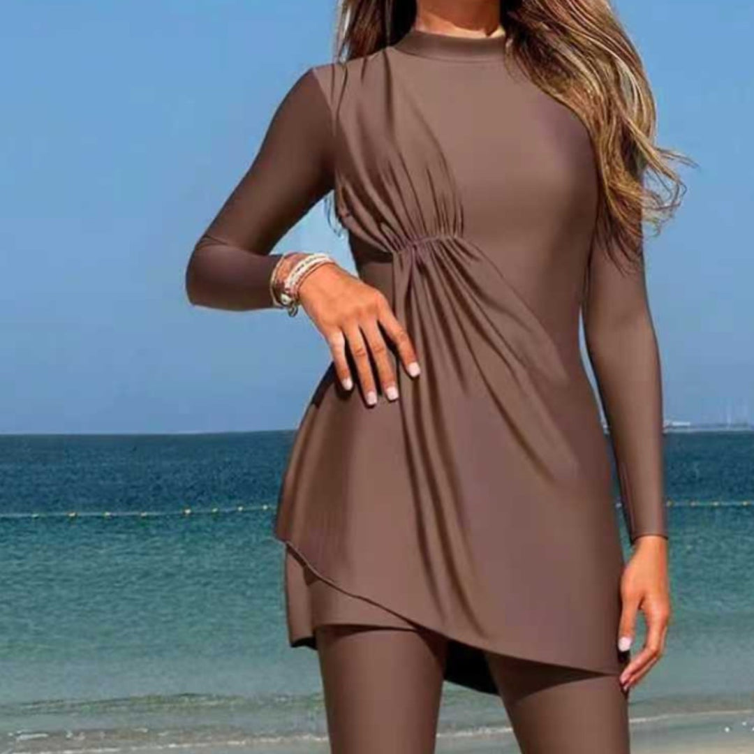 Ladies' Stylish Sport Swimsuit with Asymmetrical Skirt Mune Fashion