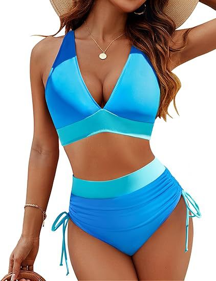 Women's bikini set with adjustable waistband and sporty V-neck Mune Fashion