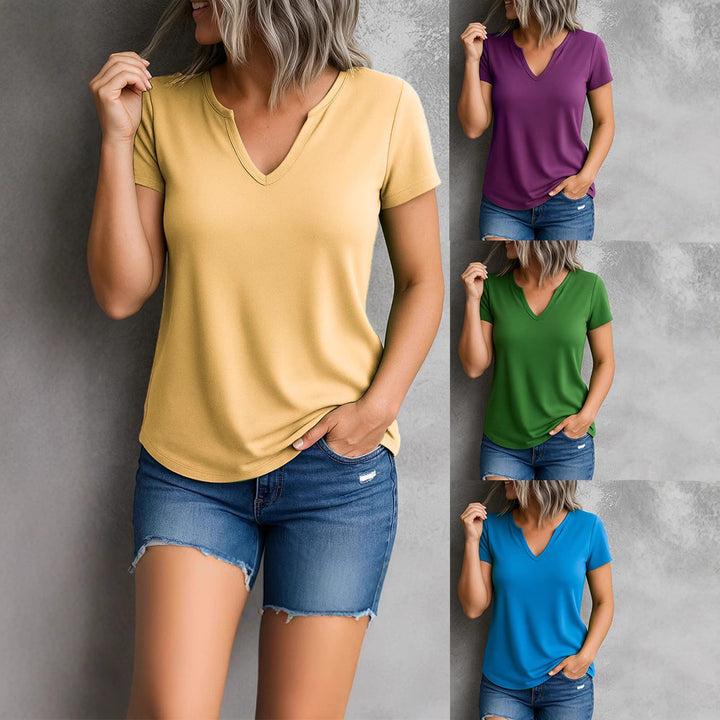 Women's V-neck top with casual fit Mune Fashion