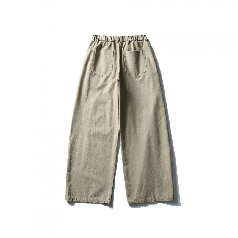 Women Wide High-Waist Culotte Pants with Elastic Waistband and Side Pockets Mune Fashion