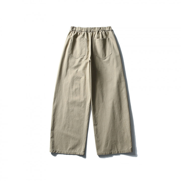 Women Wide High-Waist Culotte Pants with Elastic Waistband and Side Pockets Mune Fashion