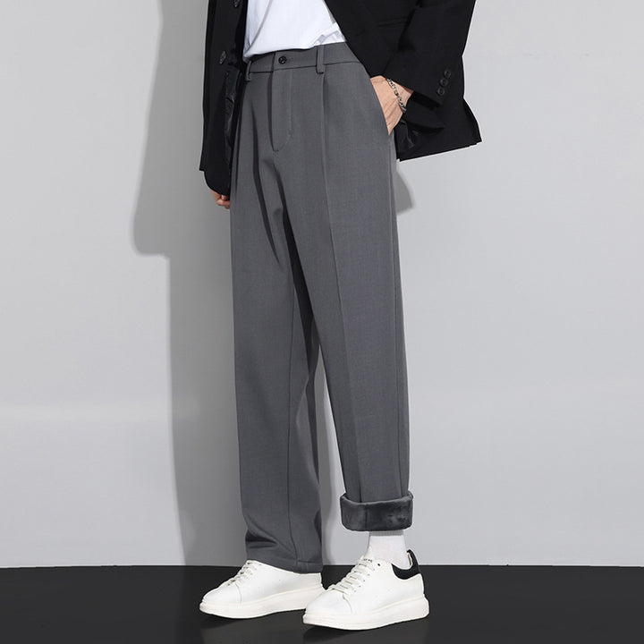 Men Comfortable Wide-Cut Chino Pants