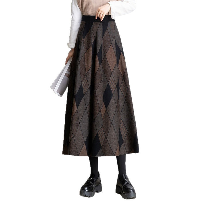 Ladies Long Checked Maxi Skirt Mune Fashion