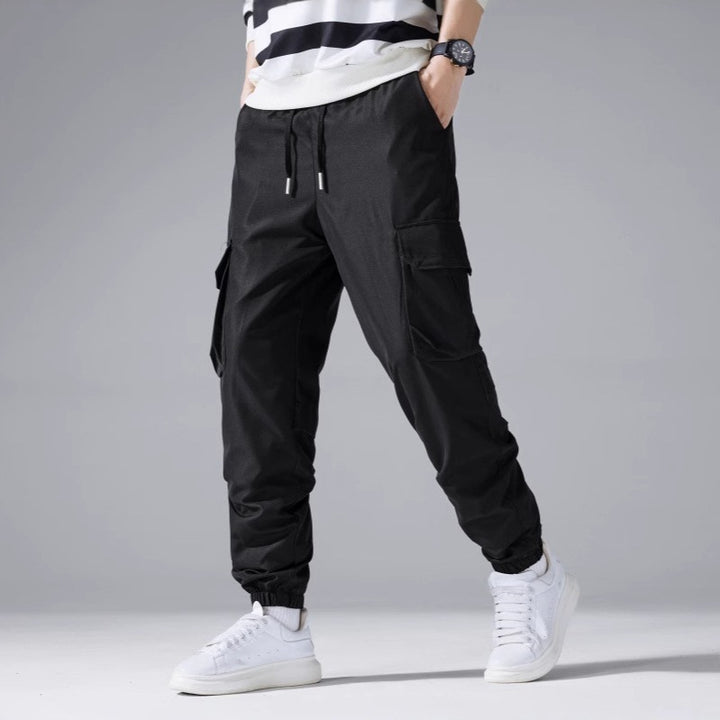 Men's Cargo Jogging Pants with Drawstring, Elastic Ankle Cuffs & Multiple Pockets Mune Fashion