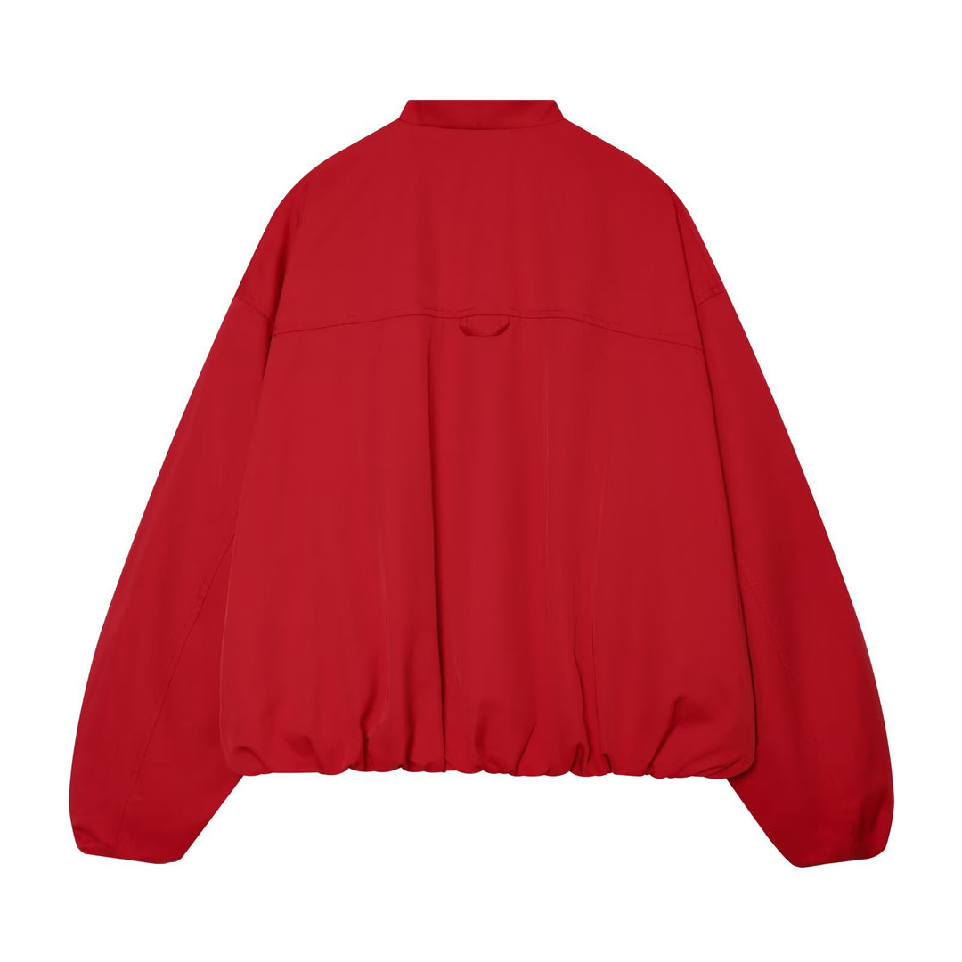 Women's Oversized Bomber Jacket with Shawl Collar, Raglan Sleeves, and Elastic Hem Mune Fashion