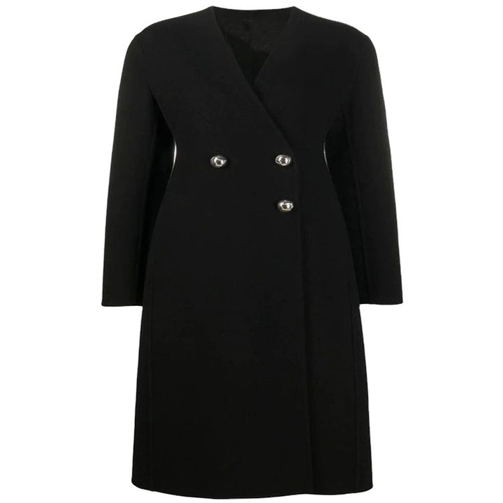 Women's Single-breasted Midi Coat in Clean-Tailoring with Subtle Metal Buttons and Tailored Seam Mune Fashion