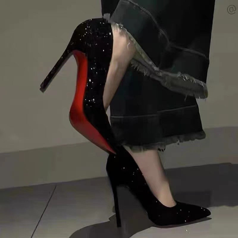 Women's platform pumps with pointed toe cap and high stiletto heel Mune Fashion