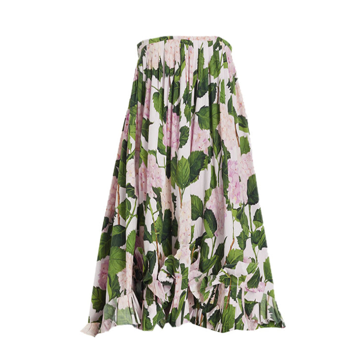 Ladies' one-piece swimsuit with voluminous ruffle details and floral design Mune Fashion