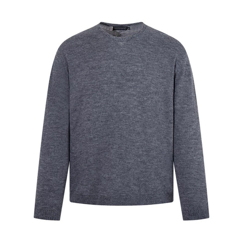 Men's fine knit sweater with round neck, loose fit and ribbed hem Mune Fashion