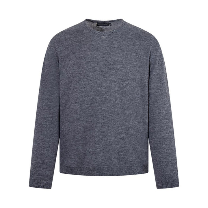 Men's fine knit sweater with round neck, loose fit and ribbed hem Mune Fashion