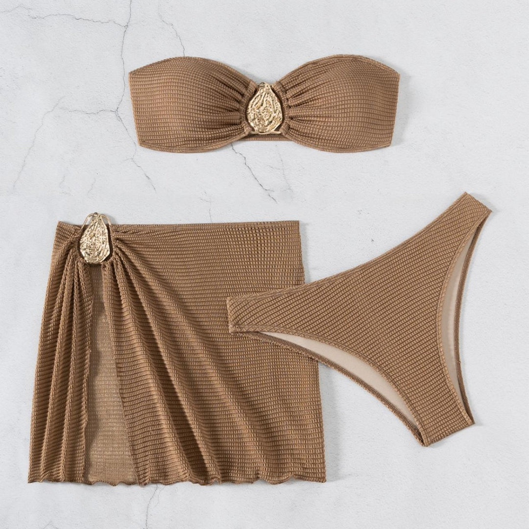 Ladies Bandeau Bikini Set with stylish pleat detail Mune Fashion