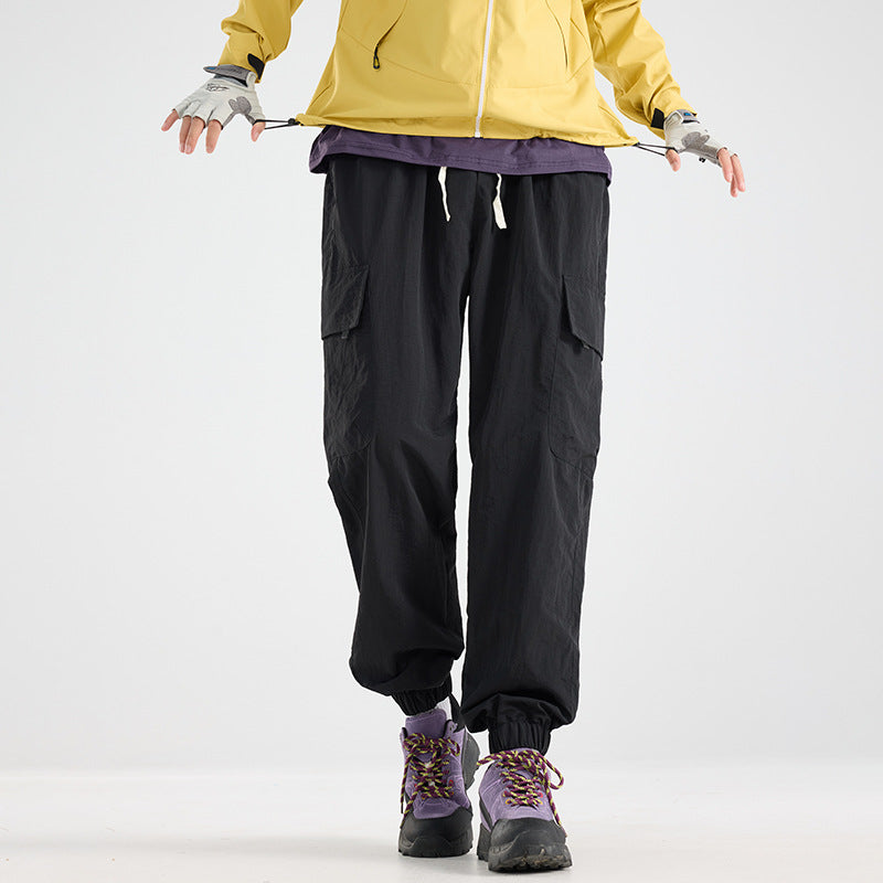 Men's Lightweight Utility Cargo Pants made of Ripstop with Elastic Hem and Multiple Pockets Mune Fashion