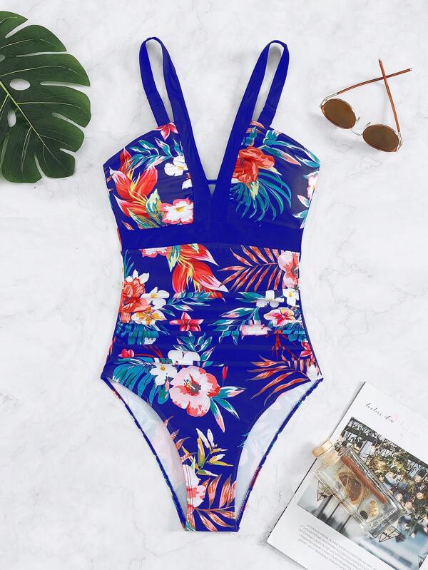 Women's One-Piece Swimsuit with Sophisticated Floral Design Mune Fashion