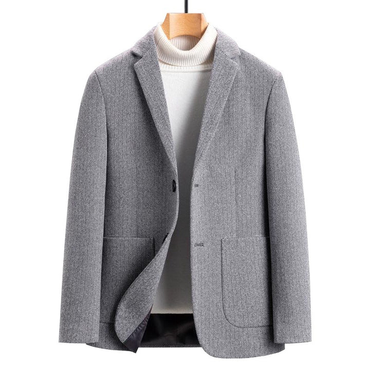 Men's blazer made of wool blend with houndstooth pattern and patch pockets Mune Fashion