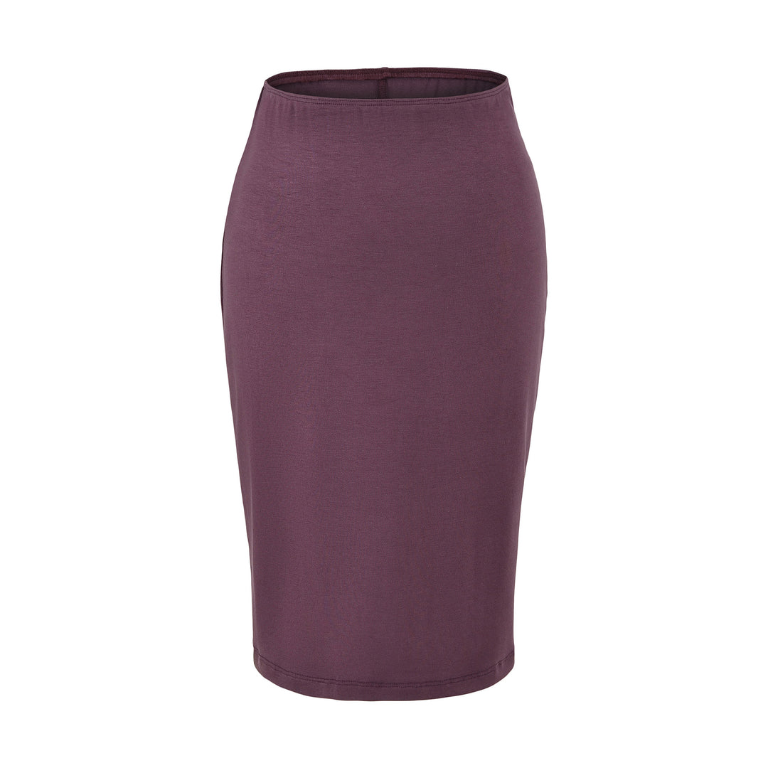 Ladies' Fitted Midi Skirt made of Fine Knitwear with Elastic Waistband Mune Fashion