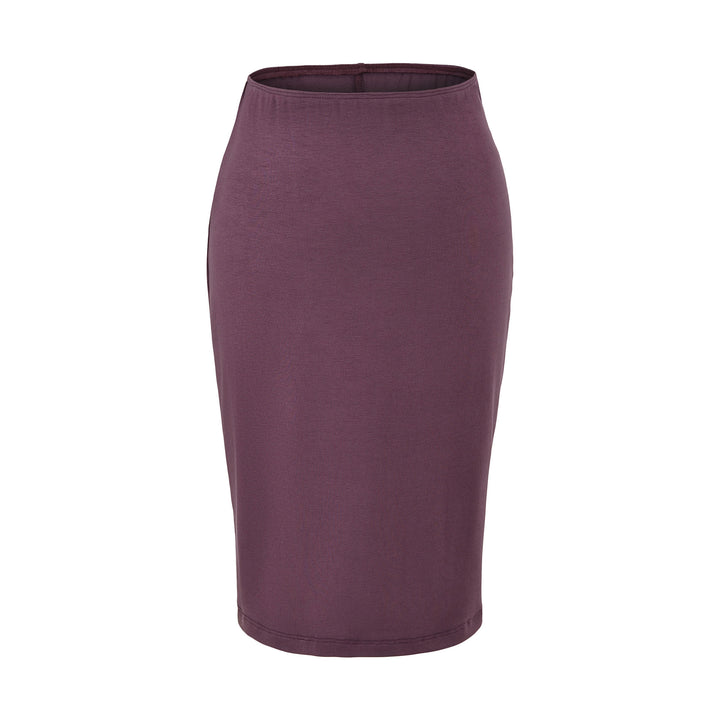 Ladies' Fitted Midi Skirt made of Fine Knitwear with Elastic Waistband Mune Fashion