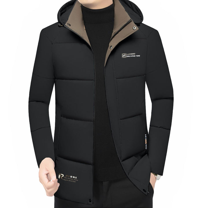 Men's padded stand-up collar jacket with water-repellent surface and zippered pockets Mune Fashion