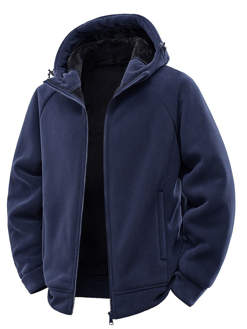 Men's Padded Hooded Fleece Jacket with Teddy Lining and Full-Length Zip Mune Fashion