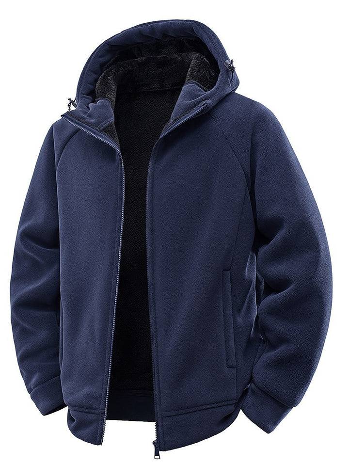 Men's Padded Hooded Fleece Jacket with Teddy Lining and Full-Length Zip Mune Fashion