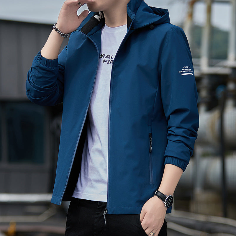 Men's Breathable Windbreaker with Adjustable Hood Mune Fashion