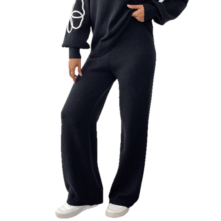 Women's casual knit pants with a wide cut Mune Fashion