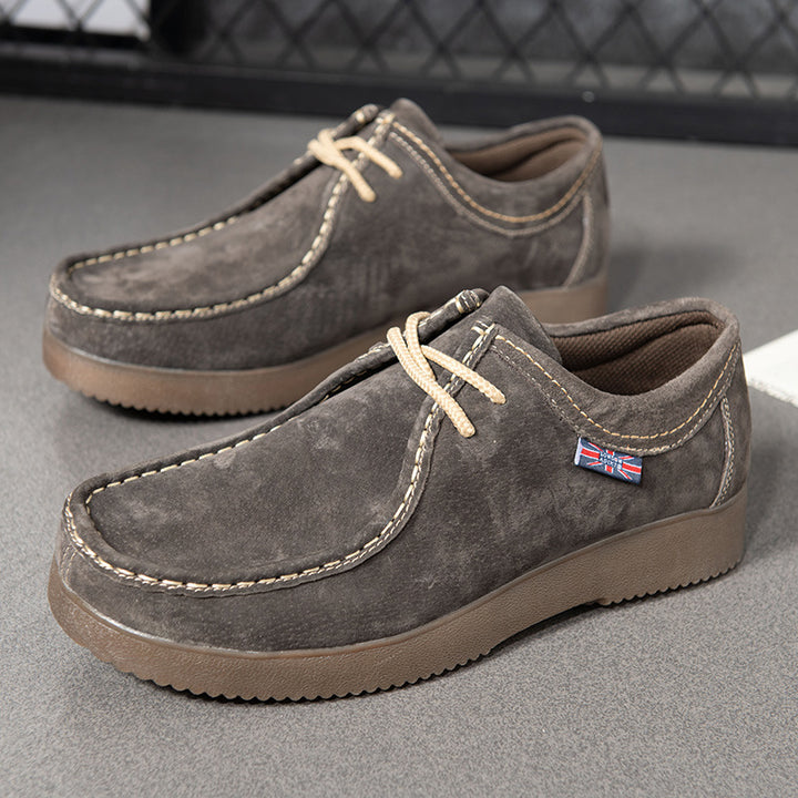 Men's suede moccasin lace-ups with cushioned comfort insole Mune Fashion