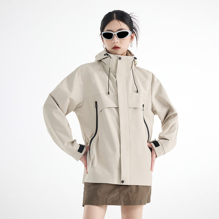 Women's technical waterproof oversized parka with hood and concealed zip pockets Mune Fashion