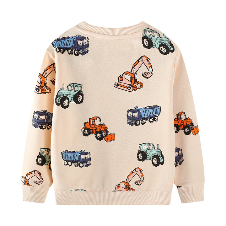 Unisex sweatshirt with colorful construction vehicles Mune Fashion