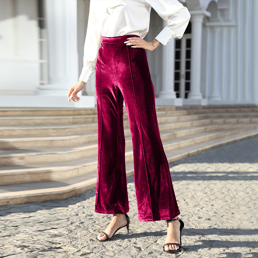 Ladies Elegant and Comfortable Velour Pants Mune Fashion