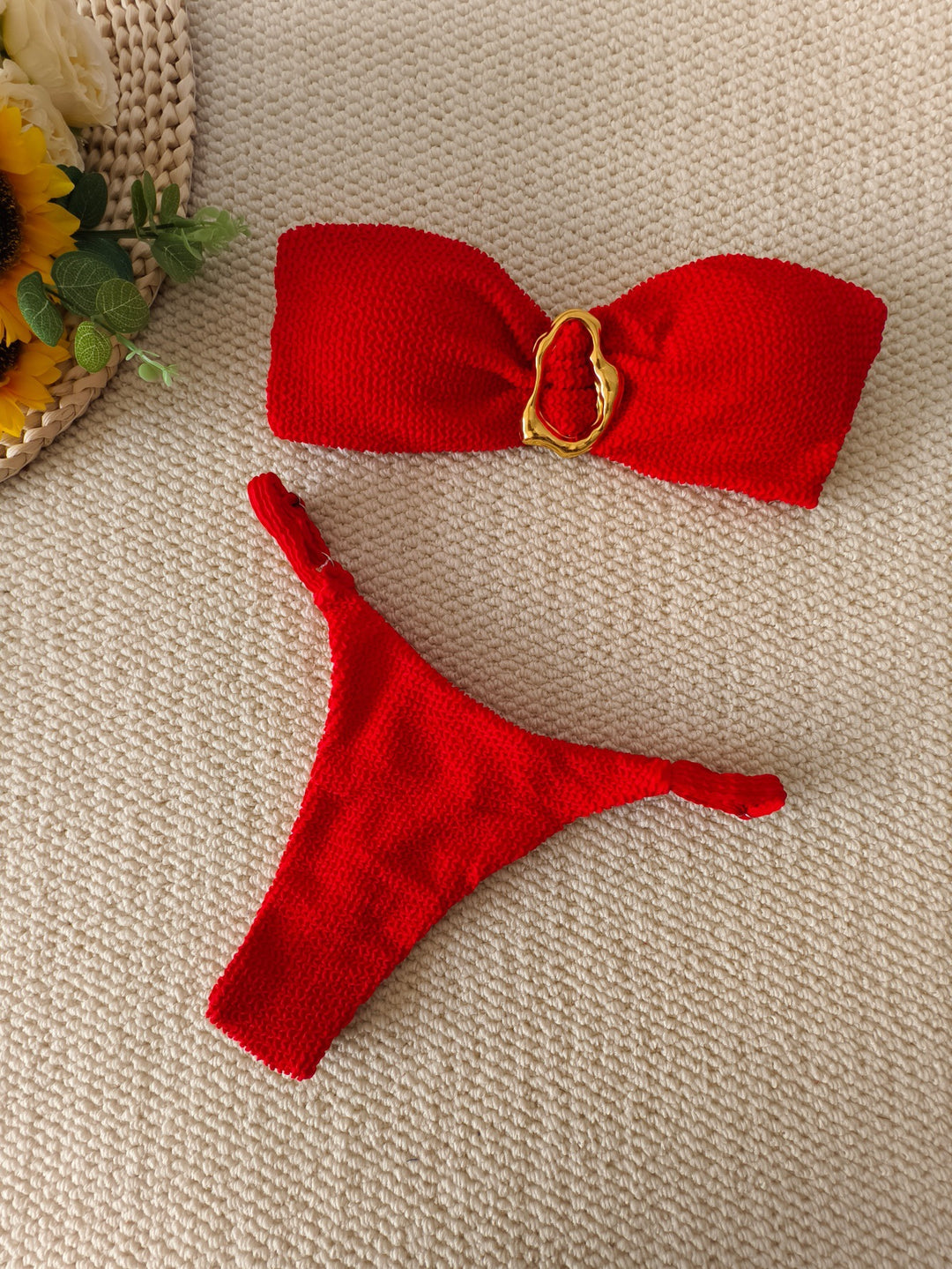 Women Bandeau Bikini with decorative ring detail Mune Fashion