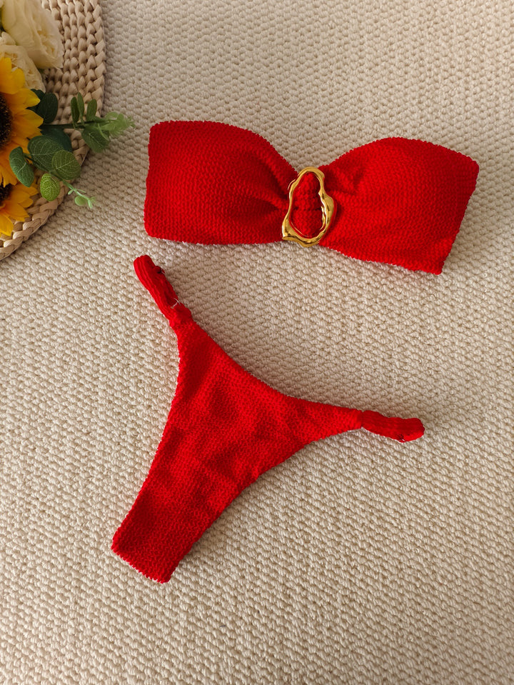 Women Bandeau Bikini with decorative ring detail Mune Fashion