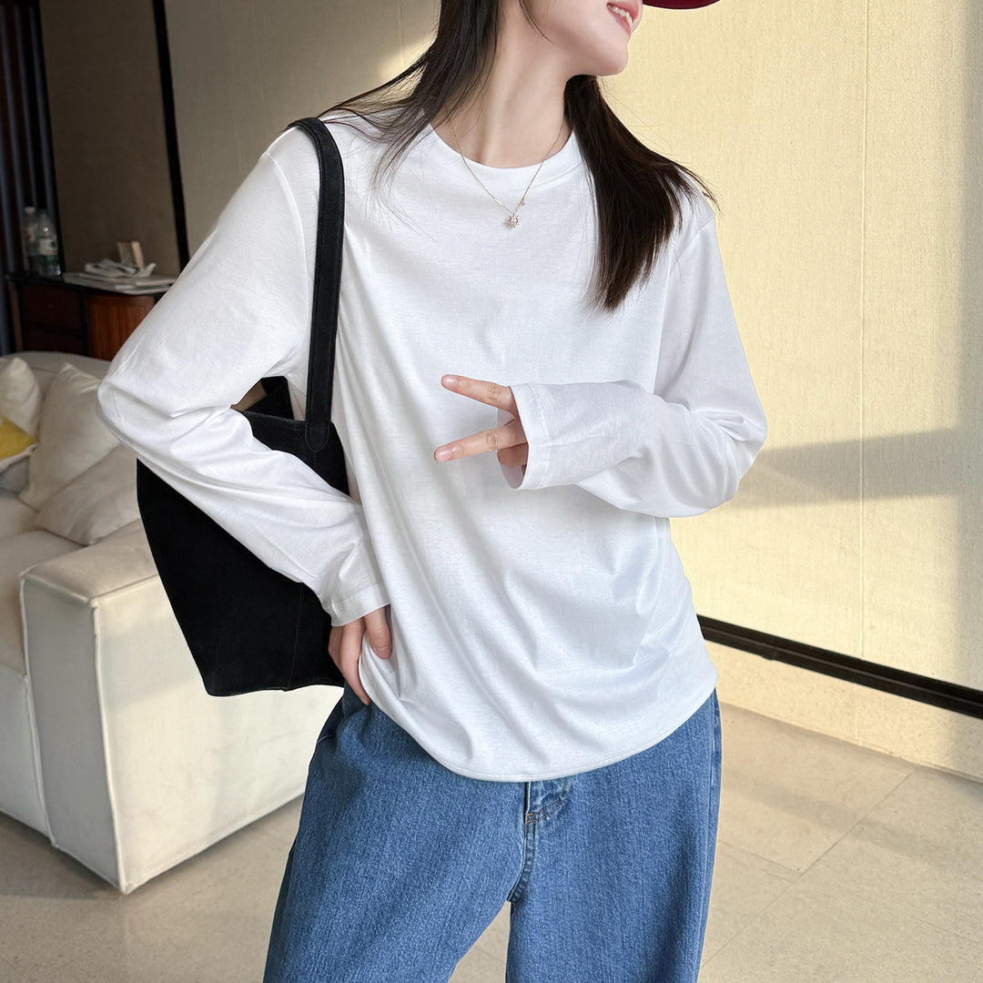 Women's Comfortable Long Sleeve Shirt with Simple Details Mune Fashion
