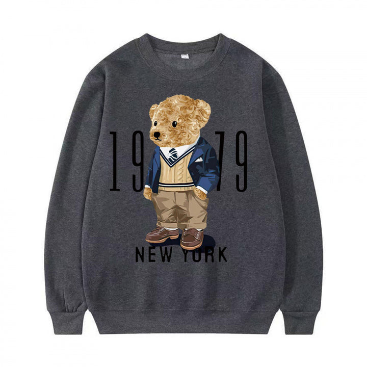 Ladies Cozy Sweatshirt with Bear Motif Mune Fashion