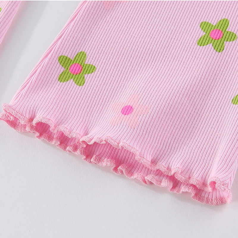 Girl Leggings with floral pattern Mune Fashion