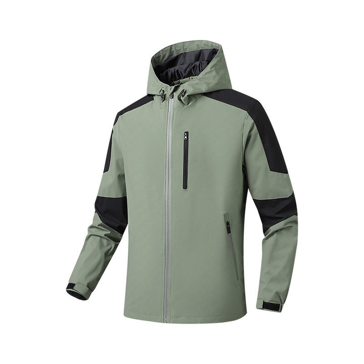Men's Breathable Softshell-Hardshell Hybrid Jacket with Hood and Waterproof Zipper Pockets Mune Fashion