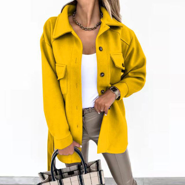 Women's Oversized Shirt Jacket with Flap Pockets Mune Fashion