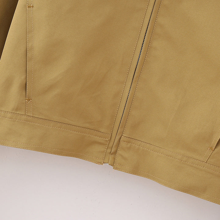 Women's cropped bomber jacket with wide shirt collar and concealed zipper Mune Fashion