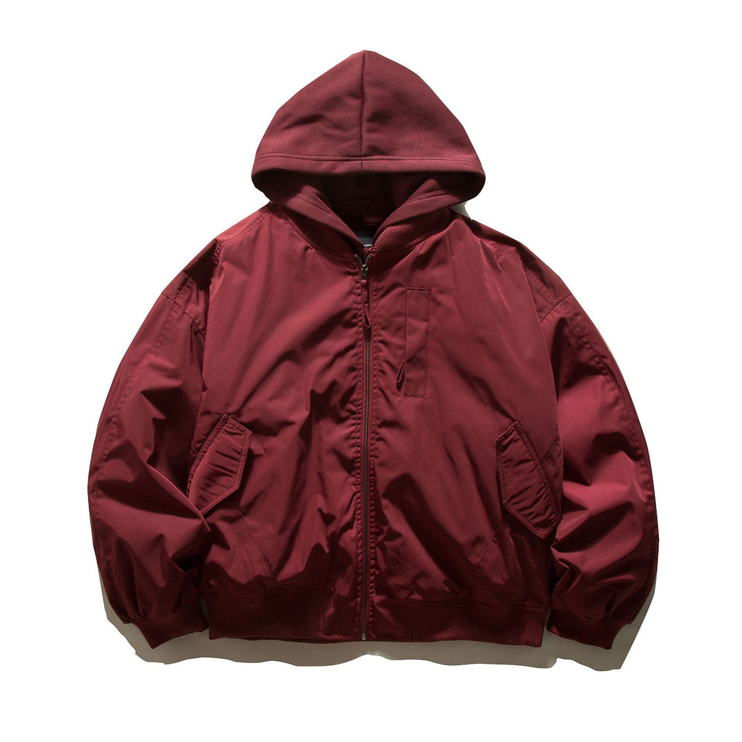 Men's Hooded Bomber Jacket in Pilot Style with Nylon Outer Material and Raglan Sleeves Mune Fashion