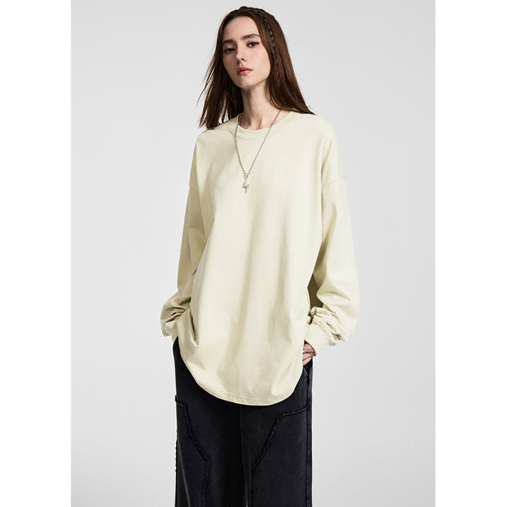 Men's Oversize Long Sleeve Shirt with Dropped Shoulder and Round Neck Mune Fashion