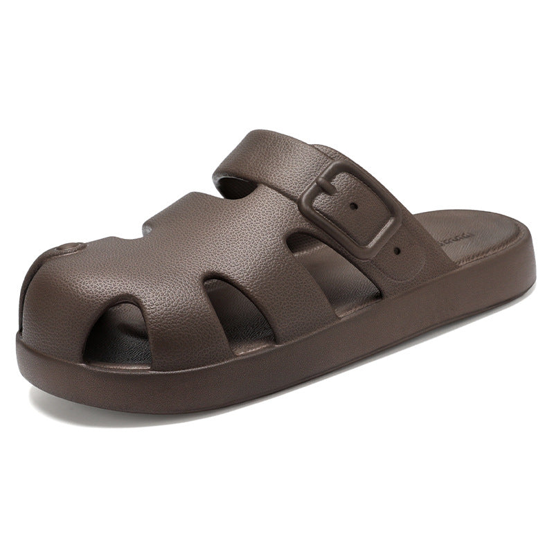 Women non-closed sandals slide with ergonomic footbed, adjustable buckle and slip-resistant EVA outsole Mune Fashion