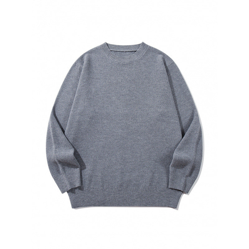 Unisex Boxy fine knit pullover with waffle structure and ribbed hem Mune Fashion