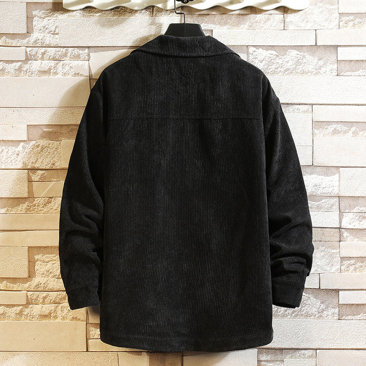 Men's casual corduroy overshirt jacket with button placket and patch chest pockets Mune Fashion