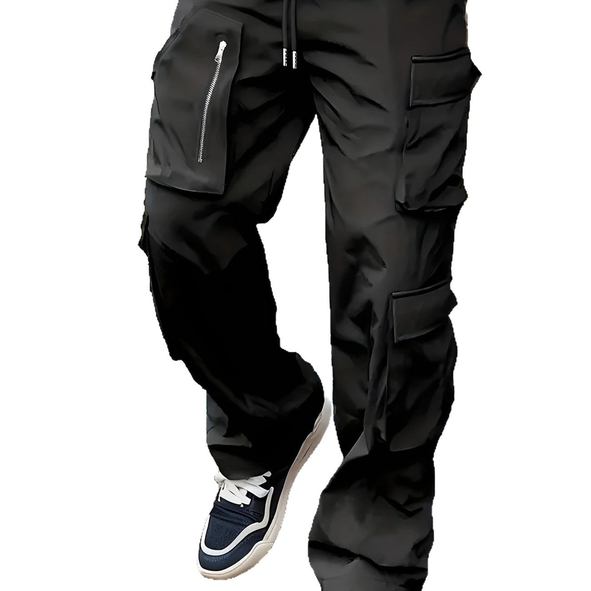 Men's multifunctional cargo pants with large flap and zip pockets as well as drawstring Mune Fashion