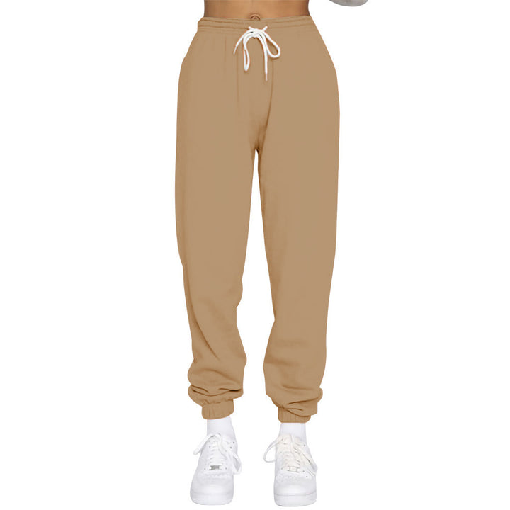 Women nan High-Waist Relax-Jogging Pants with elastic comfort waistband, drawstring and ribbed ankle cuffs Mune Fashion